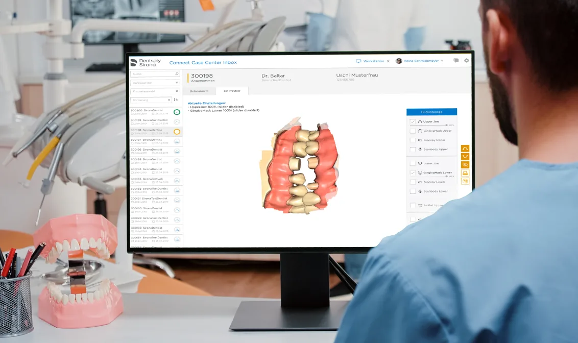 Dentalsoftware für Dentsply Sirona am Bildschirm